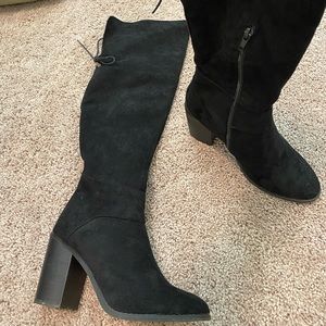 Over the knee black boots